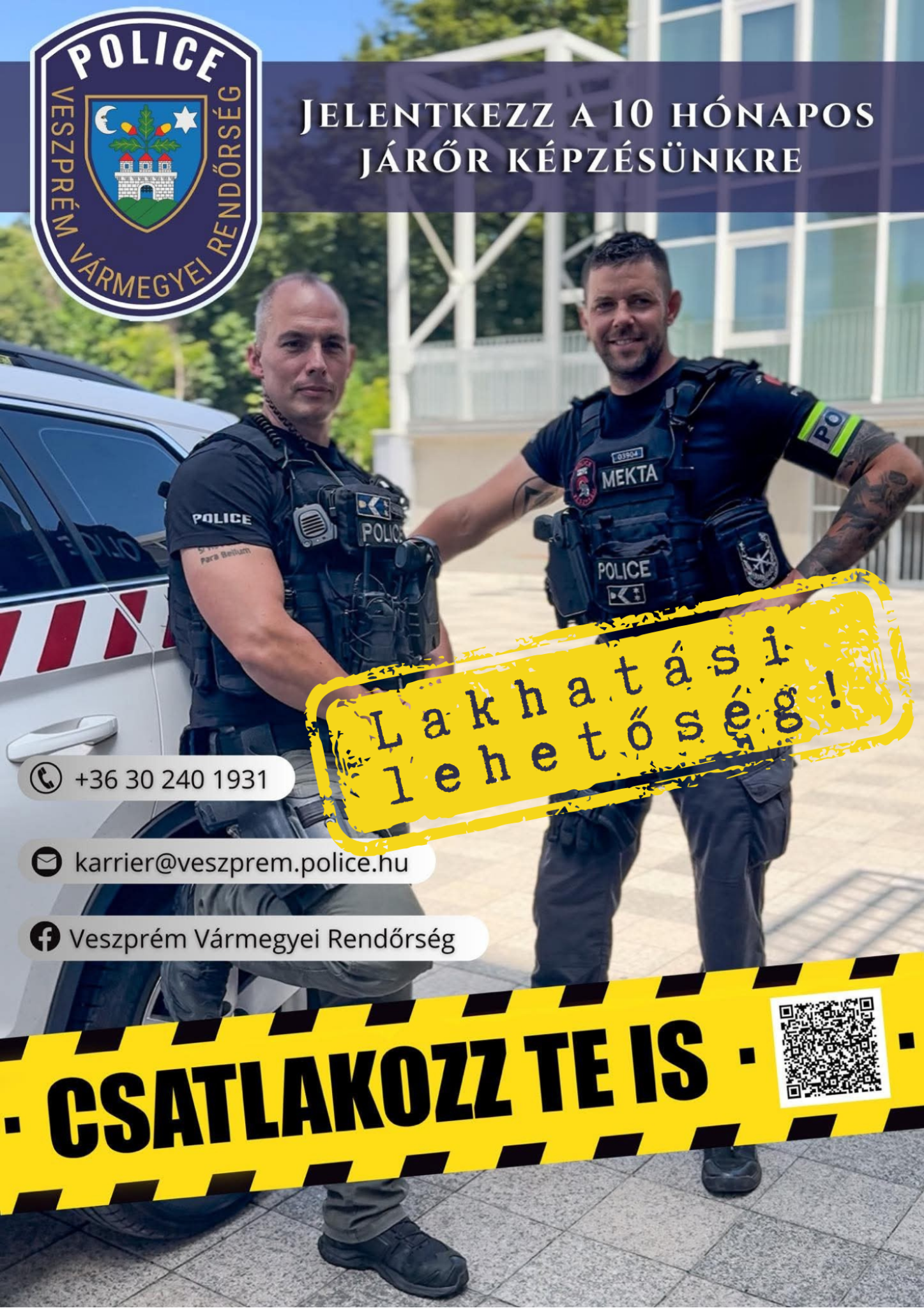 Veszprém Vármegyei Rendőrség toborzó plakát